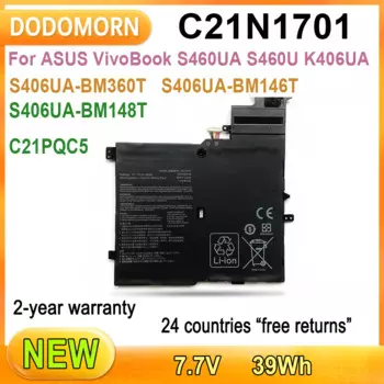 Новинка C21N1701 Аккумулятор для ноутбука ASUS VivoBook S460U K406UA S406UA-BM360T BM146T BM148T C21PQC5 0B2000264000 0 перезаряжаемый литий-ионный