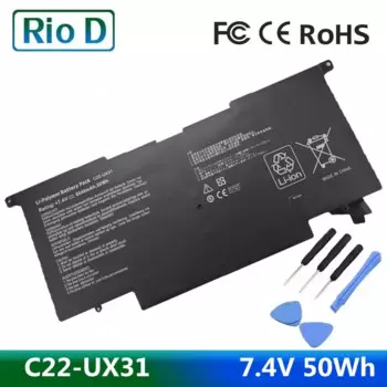 Новинка C22-UX31 7,4 в 50 Вт · ч 6840 мА · ч Аккумулятор для ноутбука ASUS Zenbook UX31E UX31A DH72 Uitrabook UX31AR4004H BX31E BX31A