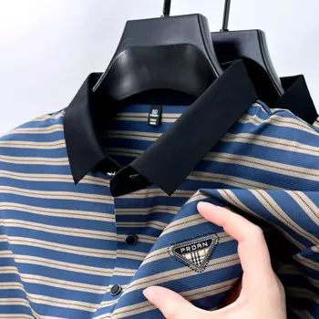 Новинка, цветная тканая бесшовная Мужская футболка из шелка тутового шелкопряда с короткими рукавами, модель Лето 2024, повседневная мужская футболка с разрезом на подоле