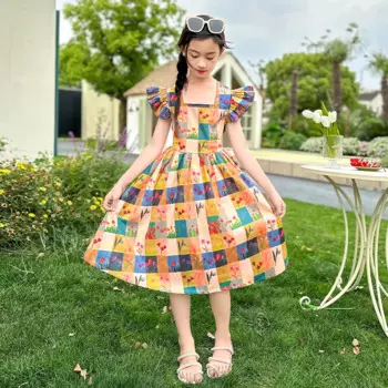 Новинка для девочек, новинка, клетчатый цветочный детектив в поисках платья принцессы потерянной модели летом 2023