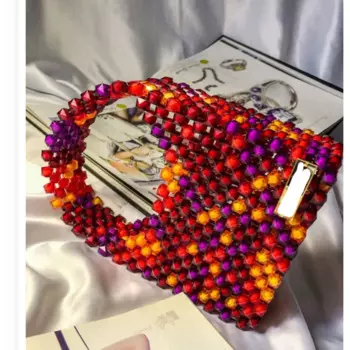 Новинка, индивидуальные цвета, сумки для подарка, ранцы, 2024, ретро яркий дизайн, квадратная Женская сумочка ручной работы, женская сумка с бисером