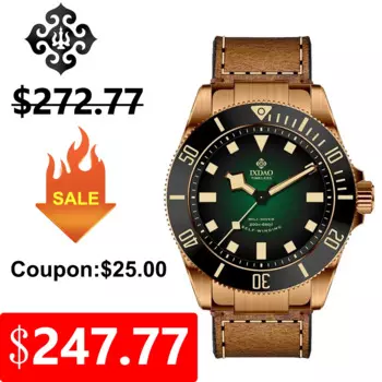 Новинка IXDAO ограниченный выпуск 39 мм бронзовые часы для дайвинга Модные Роскошные сапфировые PT5000 автоматические механические часы BGW-9 водонепроницаемые 200