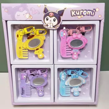 Новинка Канцтовары Sanrio Kuromi Melody Cinnamoroll мини зеркальная расческа офисные принадлежности для студентов брелок декоративная подвеска подарочная коробка