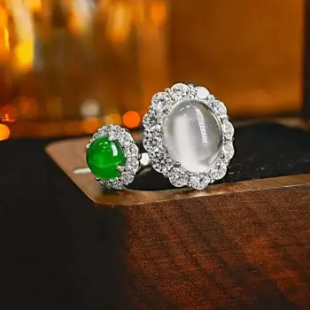 Новинка кольцо из серебра 925 пробы в китайском стиле с открытым горлом из халцедона и пенопласта инкрустированное высокоуглеродистым бриллиантом Универсальное кольцо нишевое ретро