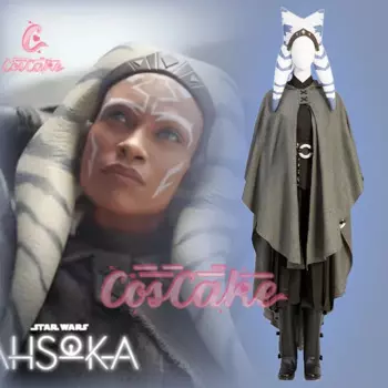 Новинка, костюм для косплея взрослых женщин Ahsoka Tano, полный костюм с шапочкой, карнавальный костюм на Хэллоуин, изготовленный на заказ