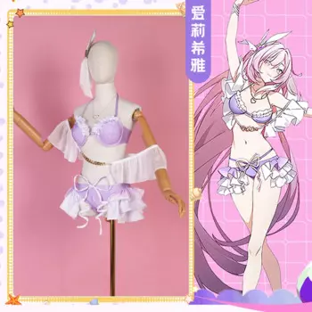 Новинка, купальник для косплея Elysia, пикантное бикини с оборками на рукавах для игры Honkai 3rd, женский летний купальник G