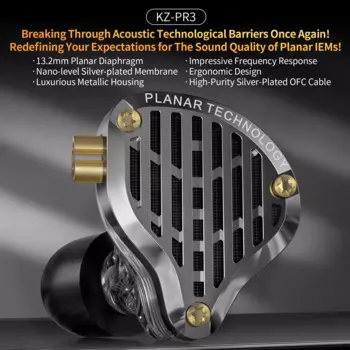 Новинка KZ PR3 наушники-вкладыши 13,2 мм строгальный драйвер проводные наушники HiFi монитор с басом наушники Спортивная Проводная гарнитура PR2 PR1 фургон