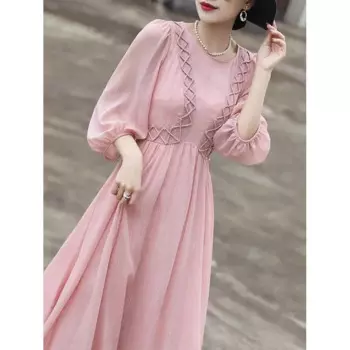 Новинка лета 2024, женская элегантная юбка-качели с рукавами и рукавами, высококачественное женское платье