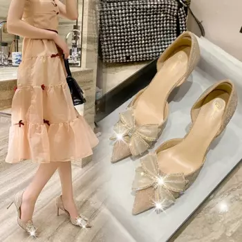 Новинка, летние свадебные туфли, женские туфли на тонком каблуке, с острым носком, с вырезами, в европейском и американском стиле, свадебные туфли на высоком каблуке с кристаллами