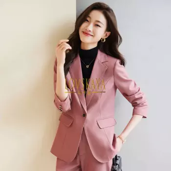 Новинка модная и стильная рабочая одежда облегающий тонкий профессиональный комплект с длинным рукавом женский весенне-осенний костюм