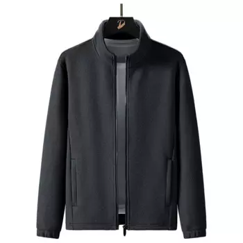 Новинка, Мужская модная и универсальная осенне-зимняя спортивная куртка среднего возраста, мужской кардиган с воротником-стойкой