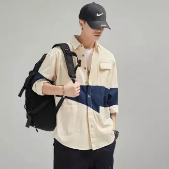 Новинка, Мужская Облегающая рубашка из натурального хлопка с длинным рукавом, Стандартный крой, Повседневная Свободная Осенняя мужская блузка большого размера