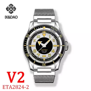 Новинка, Мужские автоматические механические часы IPOSE Heart 40 мм, Спортивные Повседневные Ретро-часы 5303 GMT AR Coating C3, мужские часы для дайвинга 2023