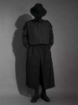 Новинка мужской парикмахерский стиль Ямамото индивидуальный ночной клуб двойная юбка Свободные повседневные брюки с большими штанинами семь минут