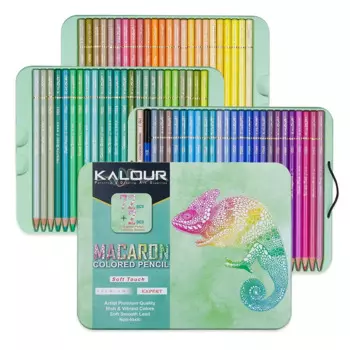 Новинка, Набор цветных карандашей KALOUR Macaron 72 шт., набор карандашей для рисования скетчей из мягкой пасты, железная Подарочная коробка для школы, цвет женский