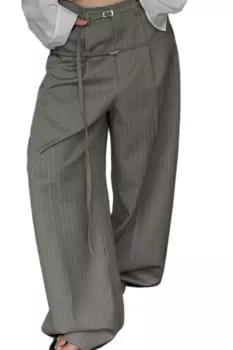 Новинка осень-весна женские повседневные широкие брюки в полоску с высокой талией