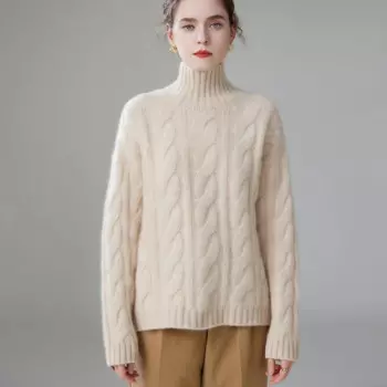 Новинка Осень Зима 100% чистый кашемировый свитер водолазка портновская овечка женский утепленный Свободный вязаный джемпер большого размера