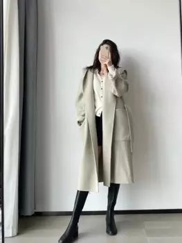 Новинка Осень-зима 2023 Женская одежда, мягкое и мягкое двустороннее Свободное пальто с капюшоном в повседневном стиле