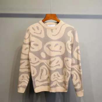 Новинка Осень-зима, модный Мужской дизайнерский тонкий Классический Повседневный винтажный пуловер с круглым вырезом в Корейском стиле