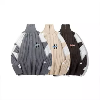 Новинка Осень-зима мужской свитер с высоким воротником в японском винтажном стиле Модная брендовая свободная Непринужденная вязаная куртка