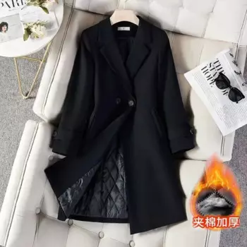 Новинка, осенне-зимняя женская верхняя одежда, повседневный Блейзер, Женская деловая официальная куртка для офиса, облегающее пальто с длинным рукавом, Женский Длинный блейзер средней длины