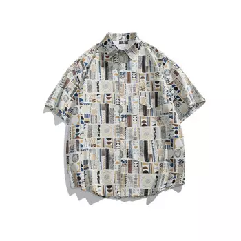 Новинка, Повседневная Свободная Рубашка В Гавайском американском ретро-стиле с короткими рукавами, Цветочная рубашка серии Mojito