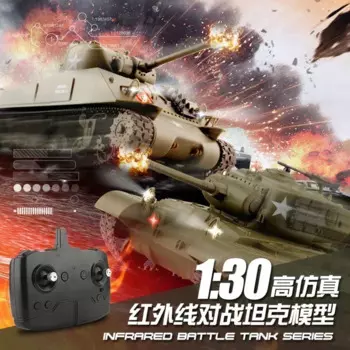 Новинка, Радиоуправляемый Танк Henglong 1/30, Sherman Vs Pershing, инфракрасные боевые танки 2,4 ГГц, Радиоуправляемый боевой танк Panzer с дистанционным управлением, модель США, игрушки в подарок