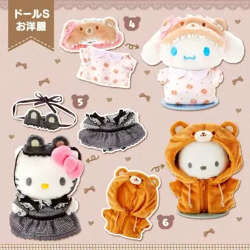 Новинка Sanrio магнитные Hellokittys M/s размер Кукла Медведь Лолита клетчатый с заменой платья с ремешками брюки свитера домашняя одежда