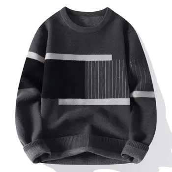 Новинка сезона осень-зима 2024, роскошный кашемировый свитер Pull Homme, мужские мягкие теплые свитера, корейские пуловеры в стиле Харадзюку С пэчворком