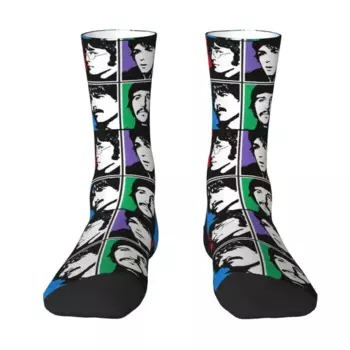 Новинка, тяжелые носки с принтом рок The Beatle для мужчин и женщин, эластичные летние, осенние и зимние короткие носки