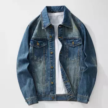 Новинка Весна 2024, красивая куртка в американском стиле, универсальная Красивая Мужская джинсовая куртка, Мужская одежда, пальто