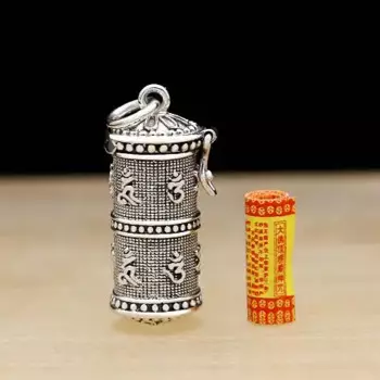 Новинка! Винтажная Подвеска из серебра 925 пробы тибетская ОМ мантра ГАУ коробка Подвеска из тайского стерлингового серебра тибетская ГАУ буддийская молитвенная коробка Подвеска
