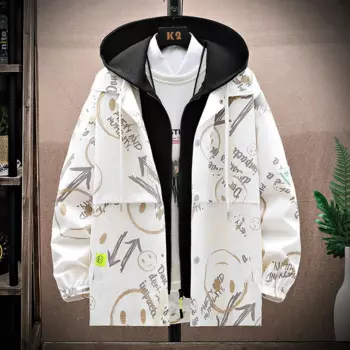 Новинка, весенне-осеннее пальто, Мужская свободная очень большая Мужская куртка с капюшоном