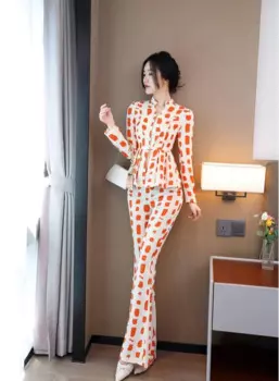 Новинка, весенне-осенний офисный женский модный Повседневный брендовый Женский комплект из тонкого пальто и брюк для девочек, костюмы, одежда