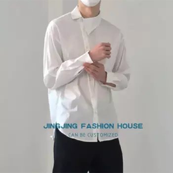 Новинка весна-лето 2023, свободная рубашка, асимметричное молодежное пальто, длинная Мужская Повседневная рубашка с длинными рукавами против складок