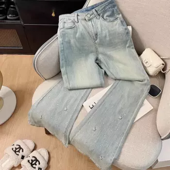 Новинка весна-лето 2024 эластичные облегающие узкие обтягивающие джинсы с высокой талией для пола