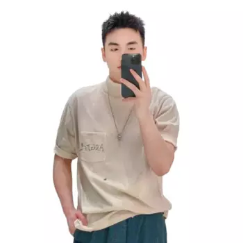 Новинка весна-лето 2024, футболка с круглым вырезом и коротким рукавом