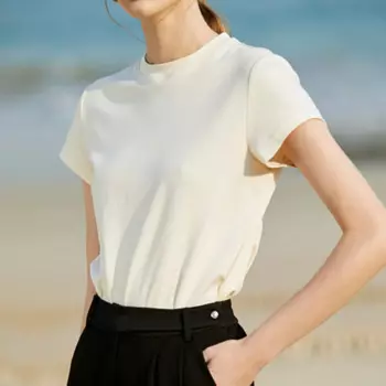 Новинка весна-лето изящная хлопковая однотонная женская футболка