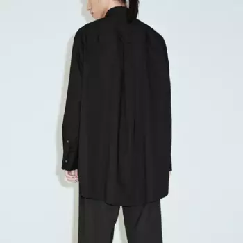 Новинка весна-лето Свободная рубашка имитация двух средней длины без складок Мужская Повседневная рубашка с длинными рукавами