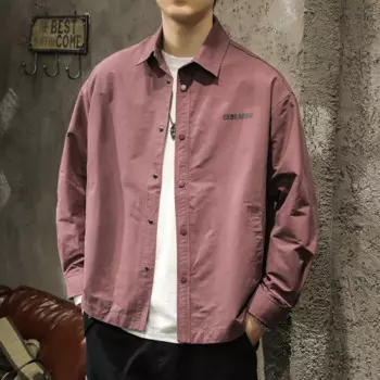 Новинка весна-осень 2024, модная мужская рубашка с длинным рукавом, повседневная куртка
