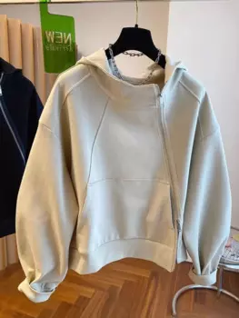 Новинка весна-осень 2024 женская куртка большого размера с капюшоном