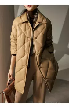 Новинка Зима 2023 куртка из натуральной кожи ягненка теплая куртка из гусиного пуха E83