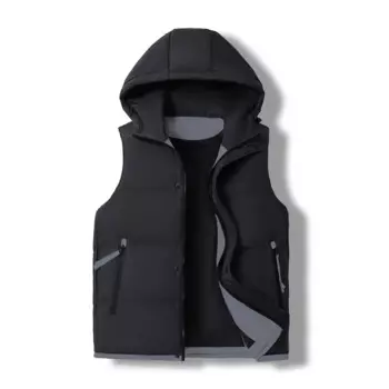 Новинка Зима 2024, мужской пуховой жилет с капюшоном на белом утином пуху, высококачественная повседневная Толстая теплая пуховая куртка, майка, 90% пуха