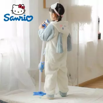 Новинка, зимние фланелевые детские комбинезоны Sanrio из плюша в коричном цвете, для девочек и мальчиков, Детская Пижама, детские подарки