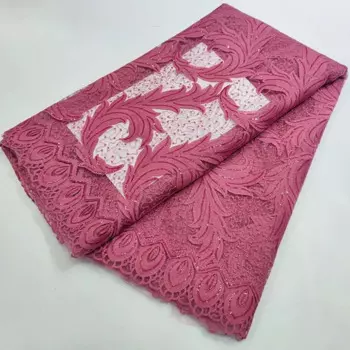 Новое Африканское кружевное свадебное платье из высококачественной ткани с вышивкой