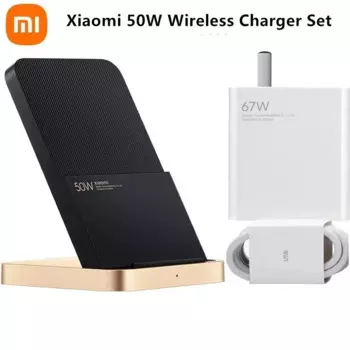 Новое беспроводное зарядное устройство Xiaomi 50 Вт вертикальное воздушное охлаждение с зарядным устройством 67 Вт 6А кабель Type-c Быстрая зарядка для Xiaomi 11/12 Pro