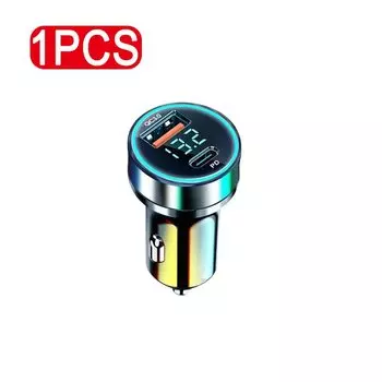 Новое быстрое зарядное устройство 3.0, автомобильное зарядное устройство PD20W, автомобильный сверхбыстрые зарядные устройства с цифровым дисплеем, портативное автомобильное зарядное устройство с двумя USB-портами для IPhone 15