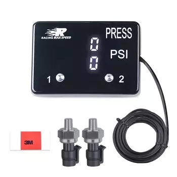 Новое обновление! Универсальные манометры/метр масла с двойным цифровым дисплеем 12 В и 2 шт. 1/8 Npt датчика OPM-01