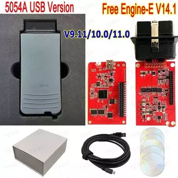 Новое программное обеспечение 5054A V9.1 V10.0 V11.0, полный чип 5054a, Версия USB, дополнительная фотогалерея, диагностический инструмент для автомобиля