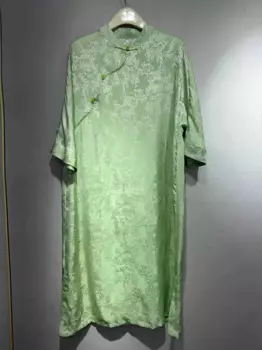 Новое улучшенное летнее жаккардовое платье Чонсам в китайском стиле, Повседневное платье с пуговицами династии песни